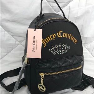 Juicy couture black mini backpack crown